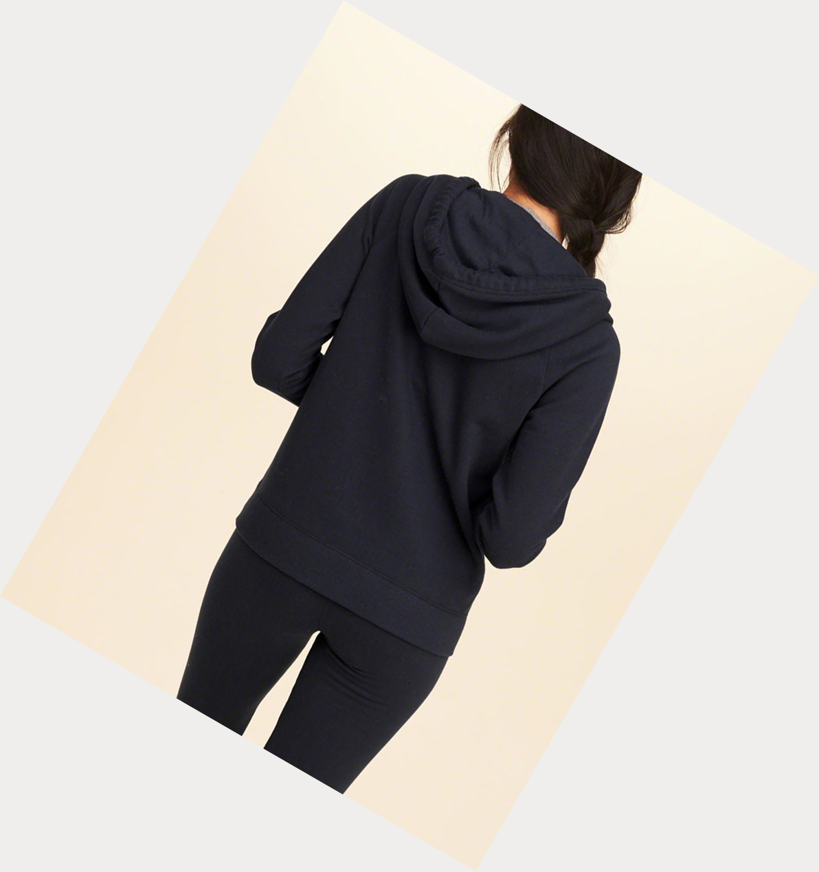 Navy Women's Hollister Graphic Full-Zip Hoodie | UK-862JQAI