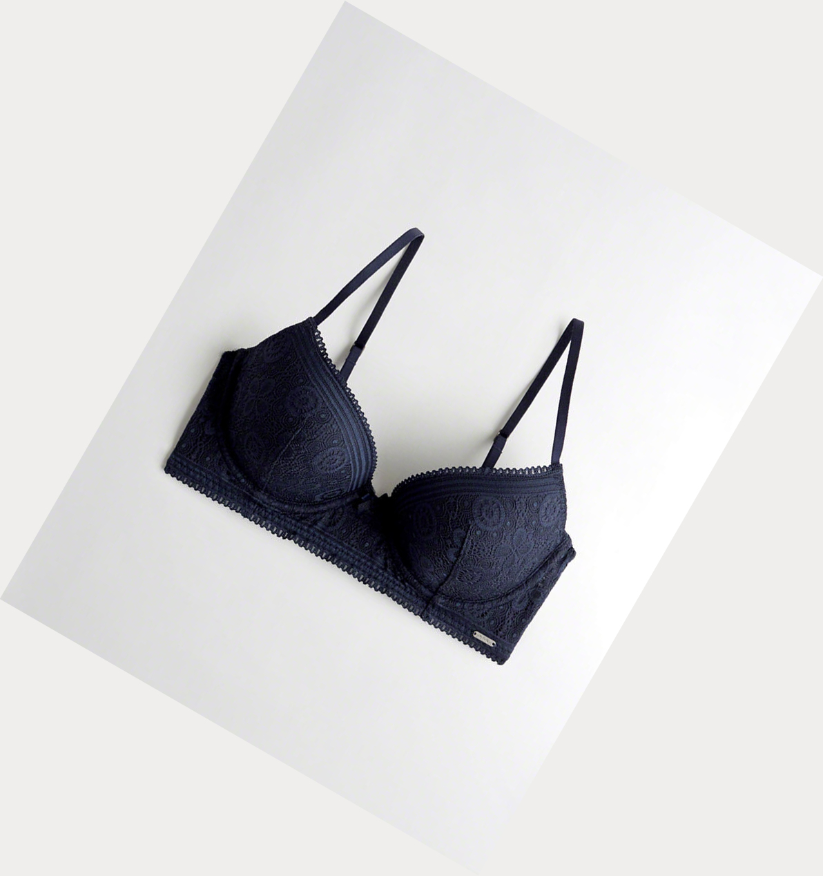 Navy Women\'s Hollister Longline Lightly Lined Demi Bras | UK-847YVMT