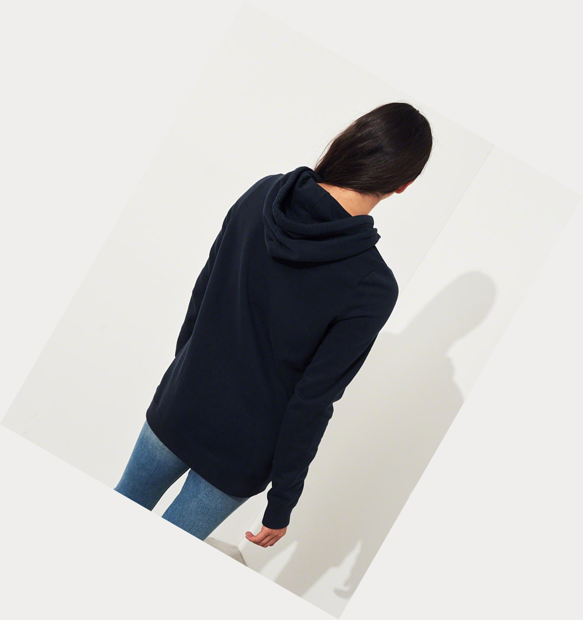 Navy Women's Hollister Oversized Colorblock Hoodie | UK-031JTAF