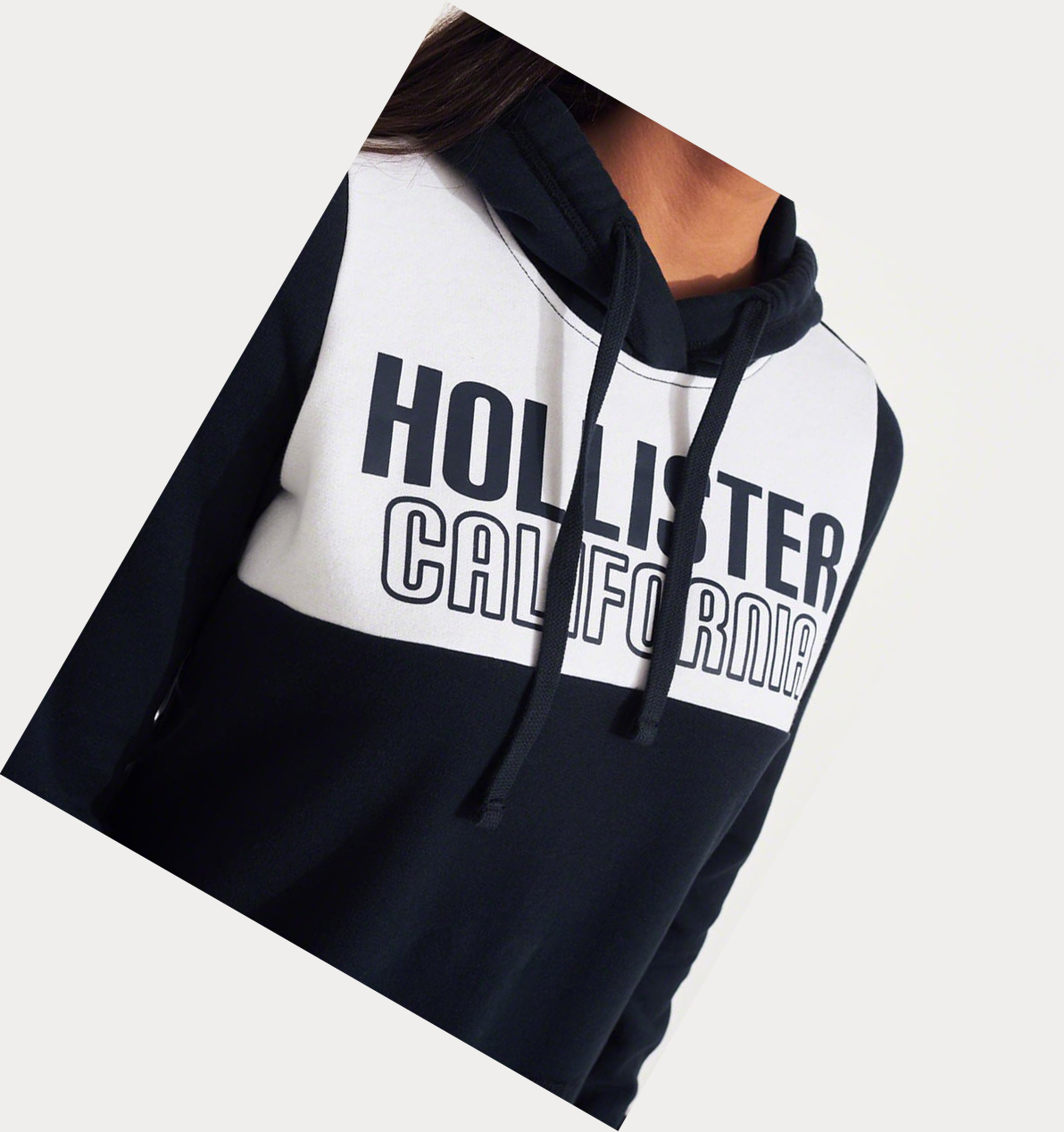 Navy Women's Hollister Oversized Colorblock Hoodie | UK-031JTAF