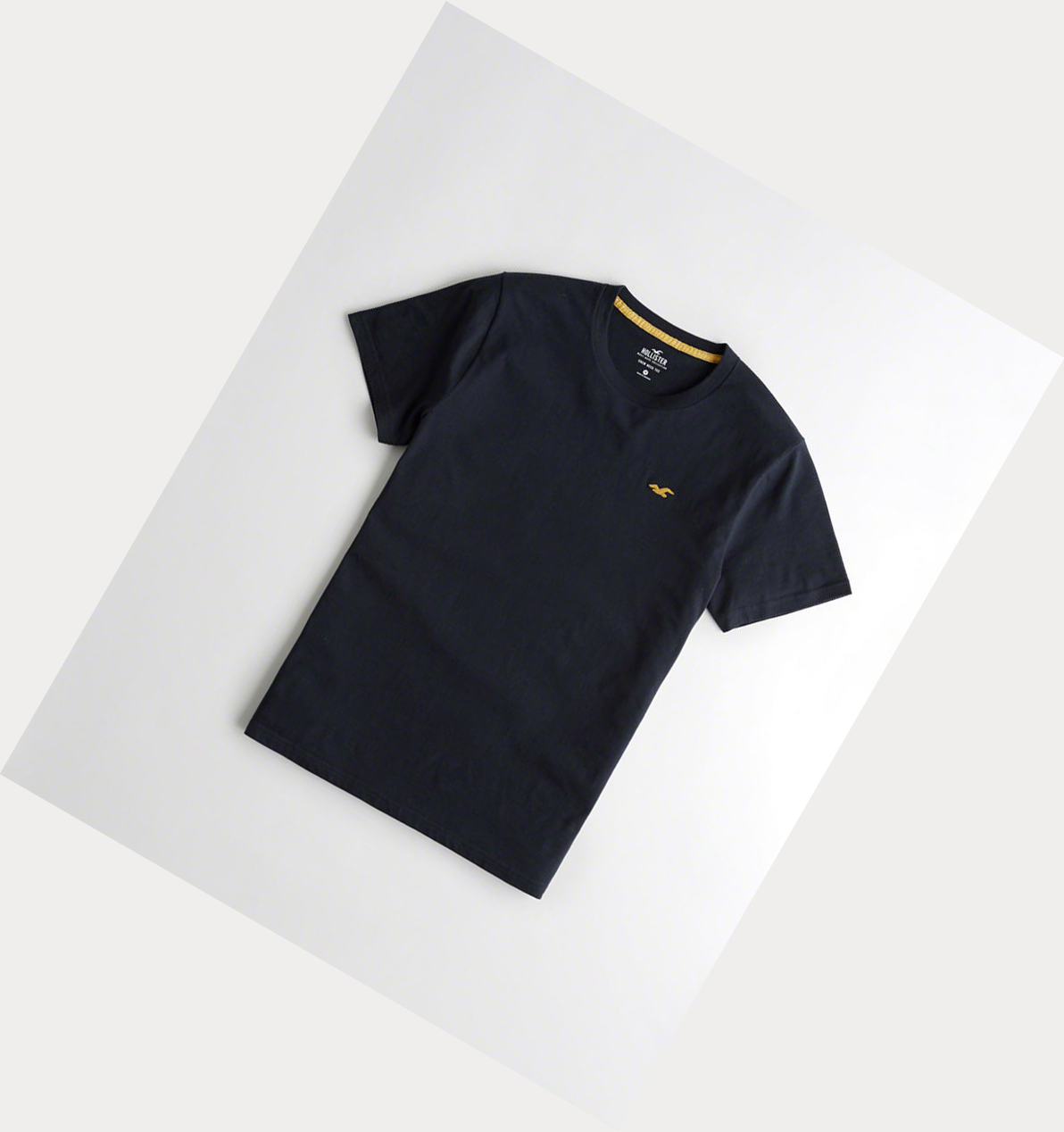 Navy Yellow Men\'s Hollister Must-Have Crewneck Short Sleeve | UK-835WYRG