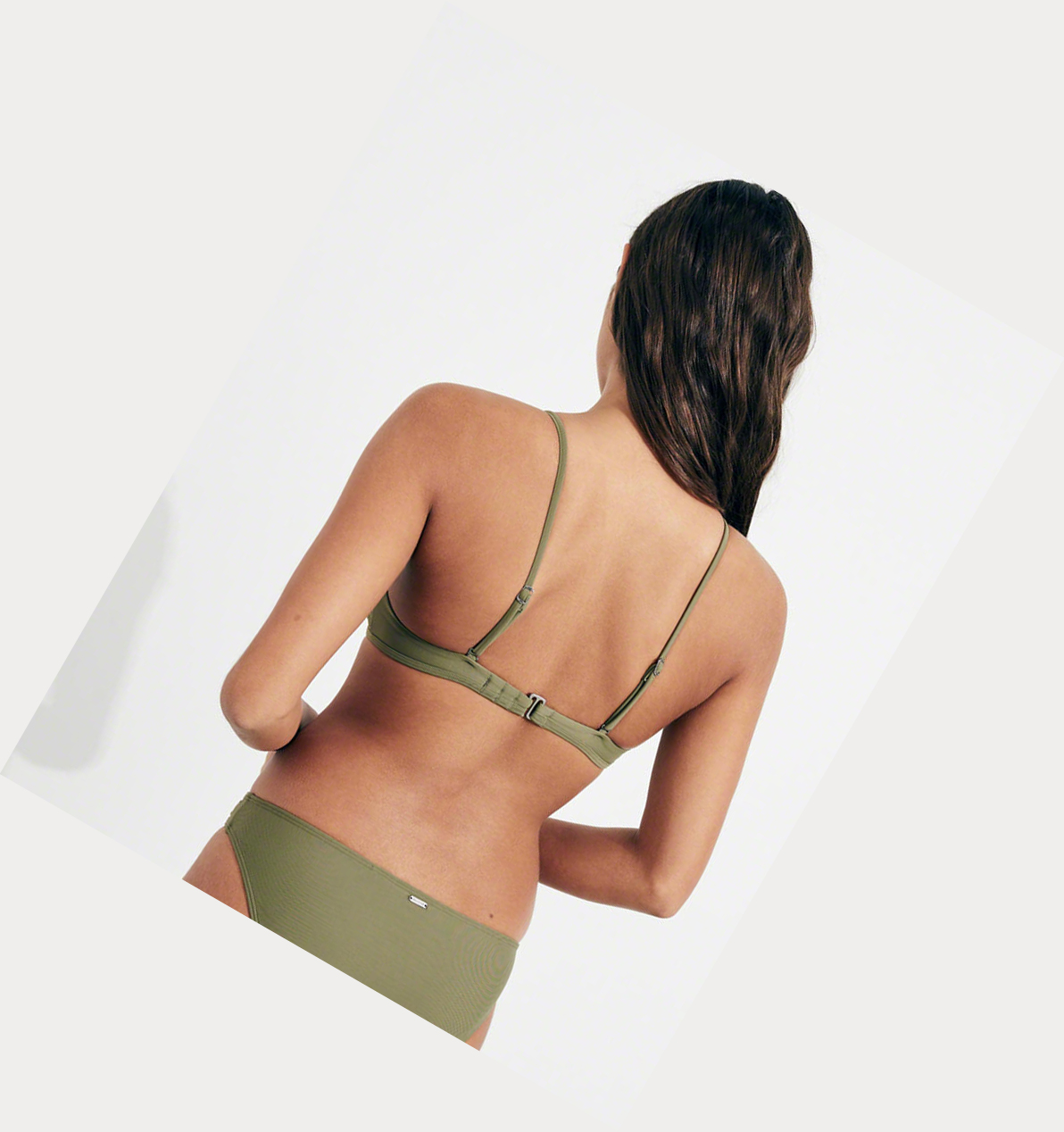 Olive Women's Hollister Strappy Scoop Bikini Tops | UK-487ILXV