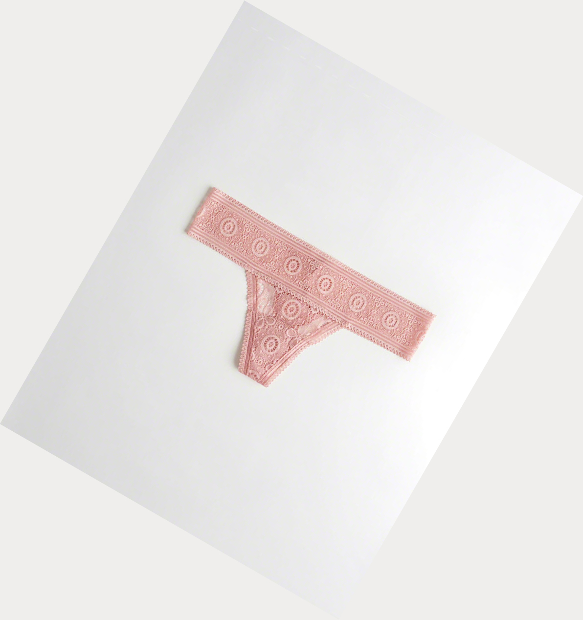 Pink Women\'s Hollister Lace Thong Underwear | UK-463JXSB