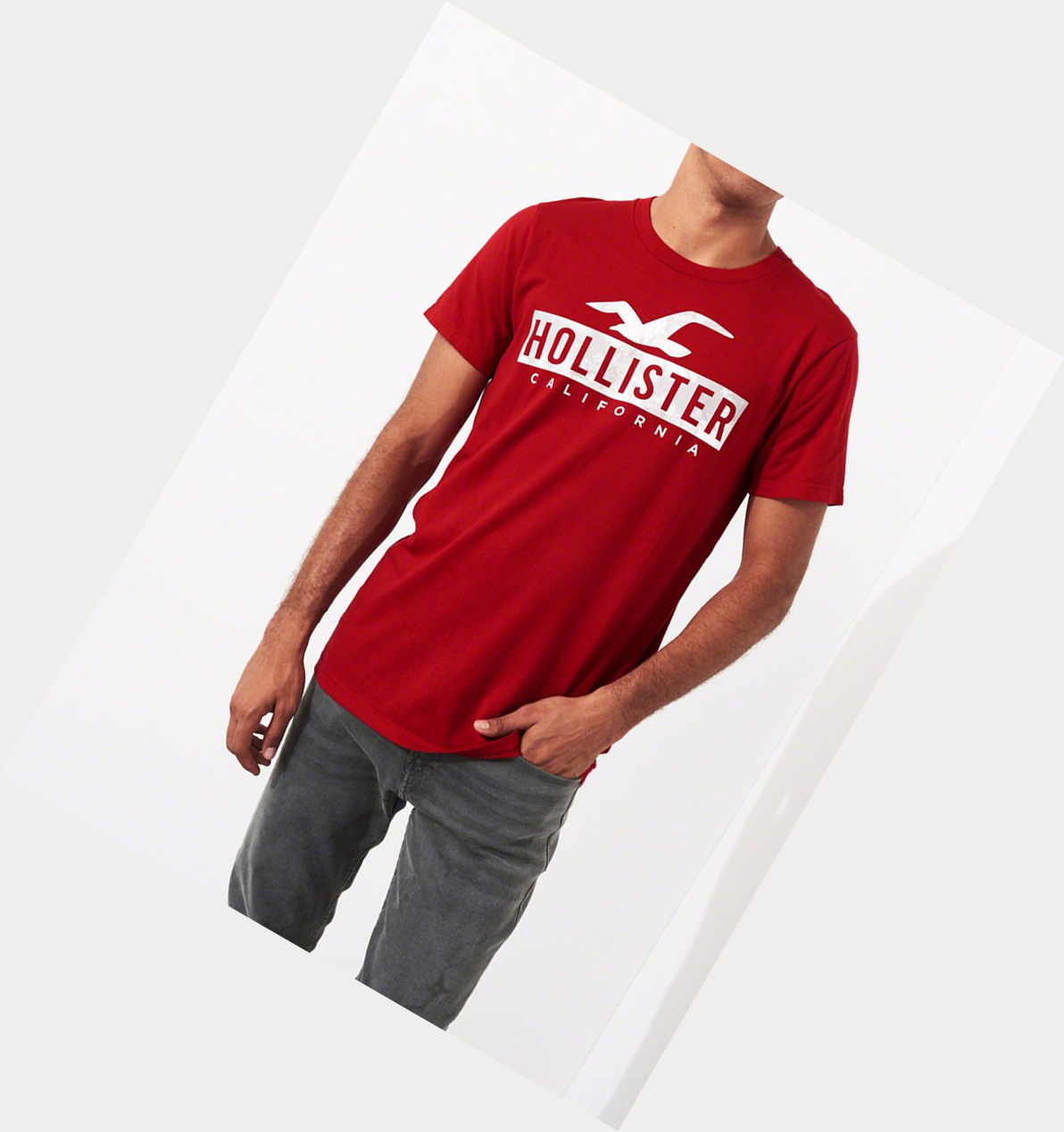 Red Men's Hollister Must-Have Crewneck Short Sleeve | UK-982RSZY