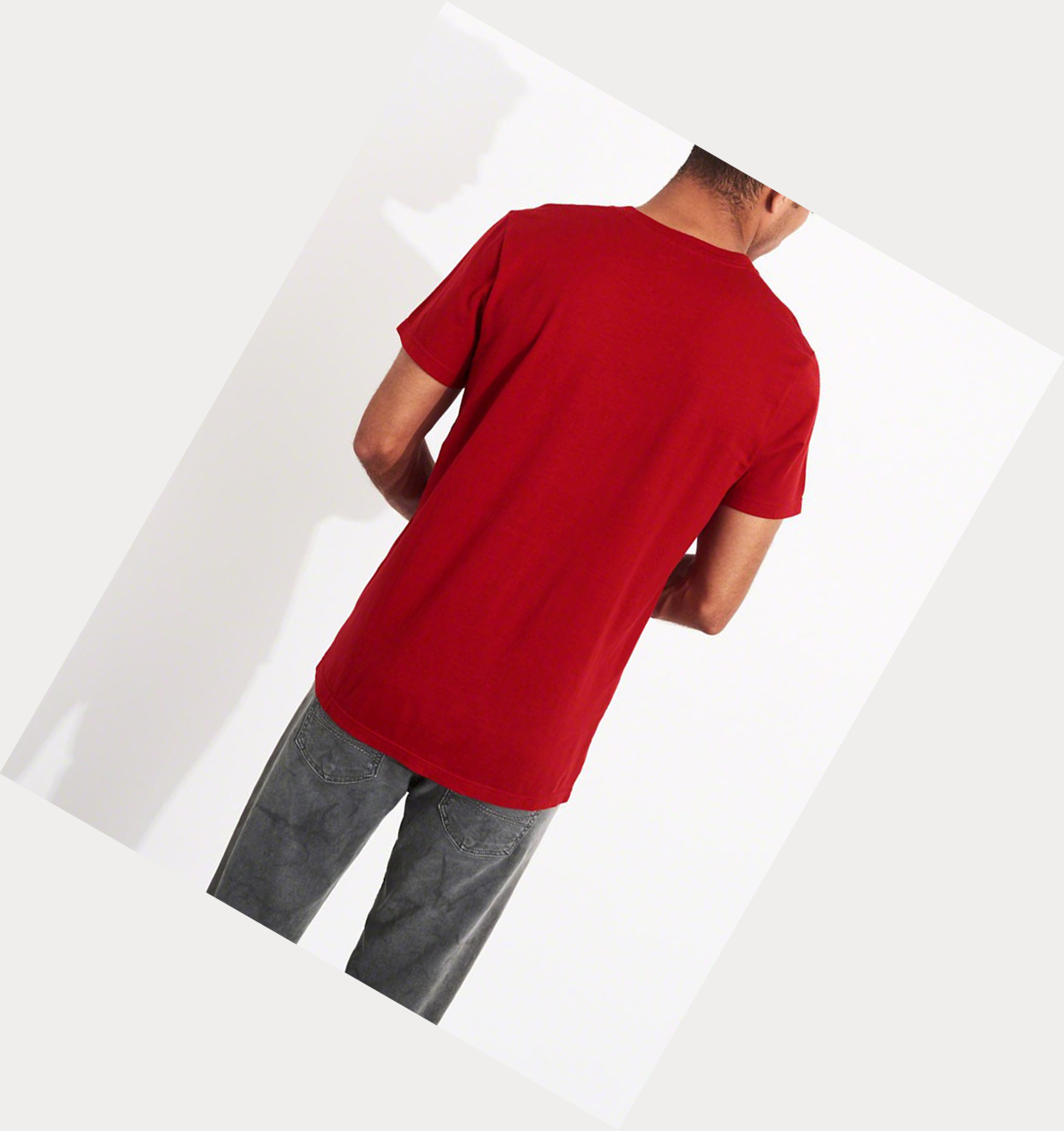 Red Men's Hollister Must-Have Crewneck Short Sleeve | UK-982RSZY