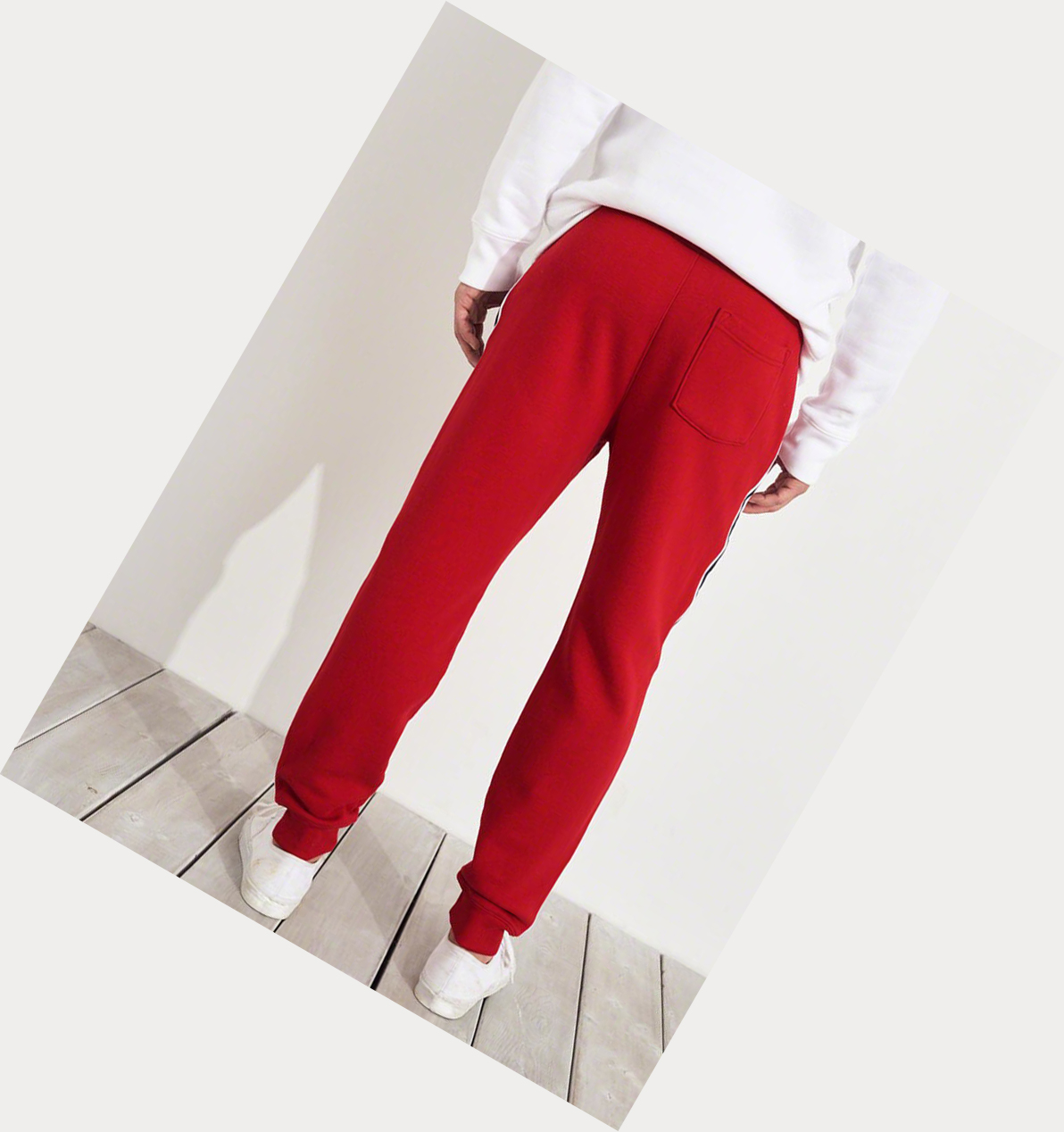 Red Men's Hollister Side-Stripe Jogger | UK-497OWJH