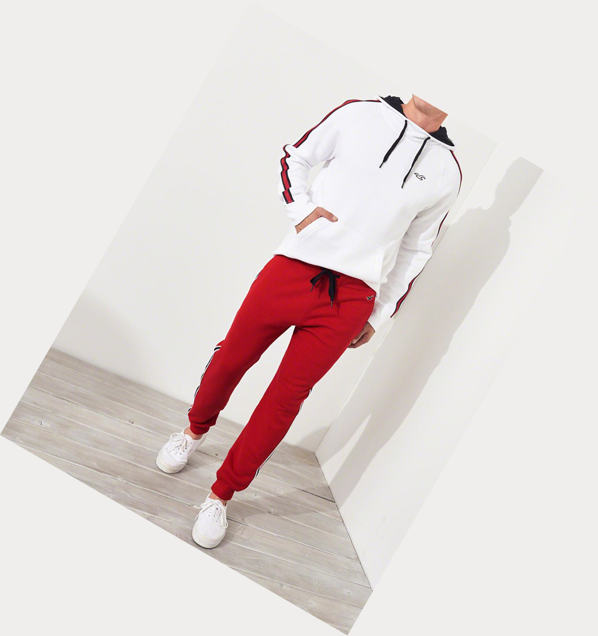 Red Men's Hollister Side-Stripe Jogger | UK-497OWJH