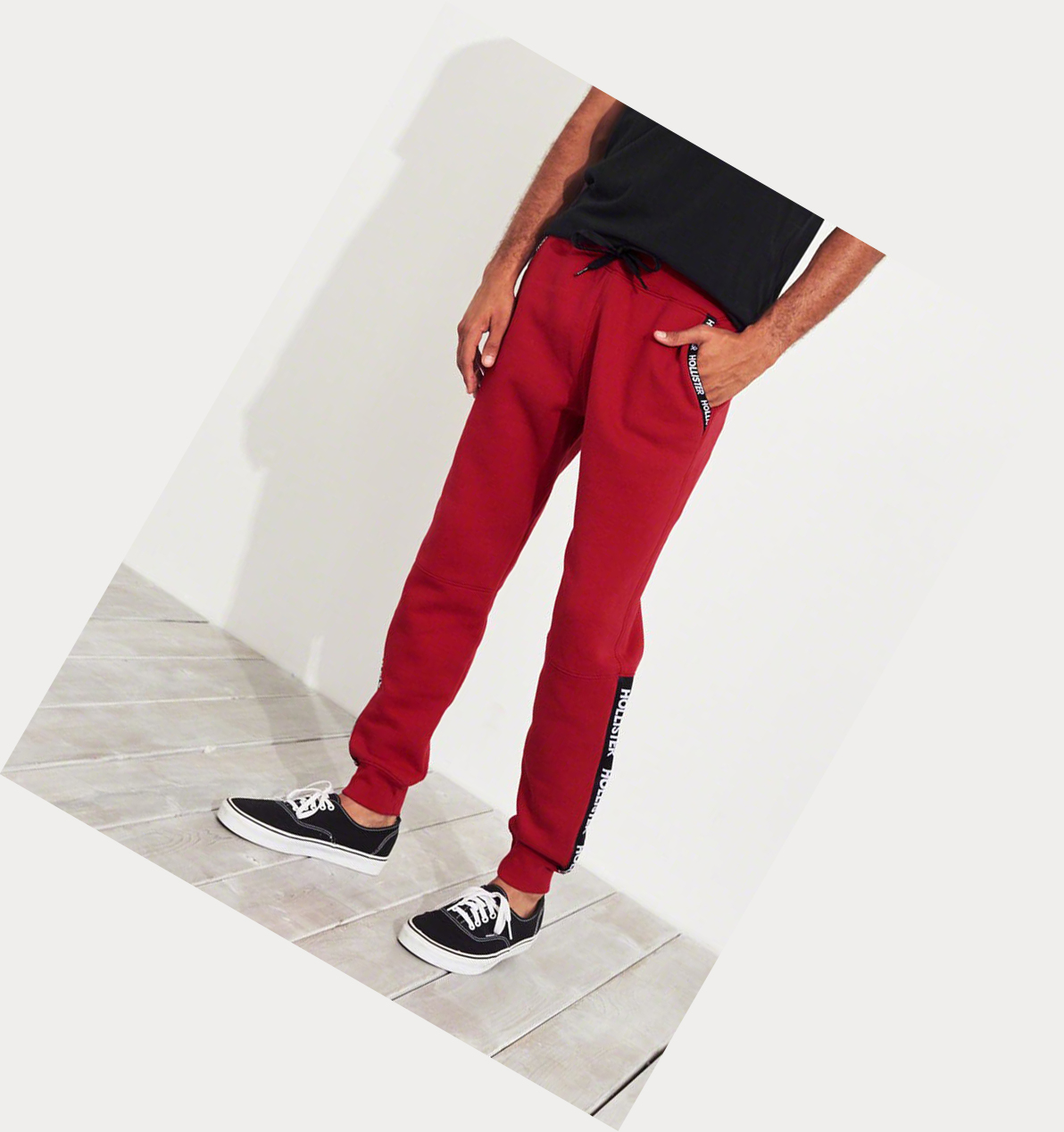 Red Men's Hollister Skinny Fleece Jogger | UK-524GQBF