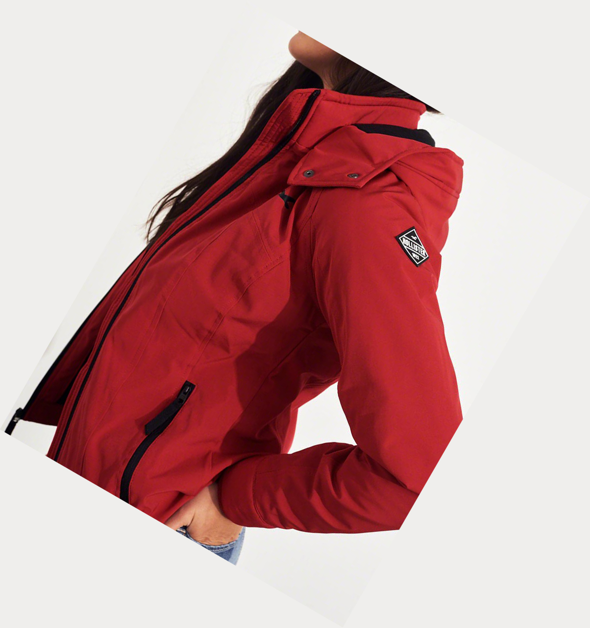 Red Women's Hollister Fleece-Lined Jackets | UK-591NXWZ