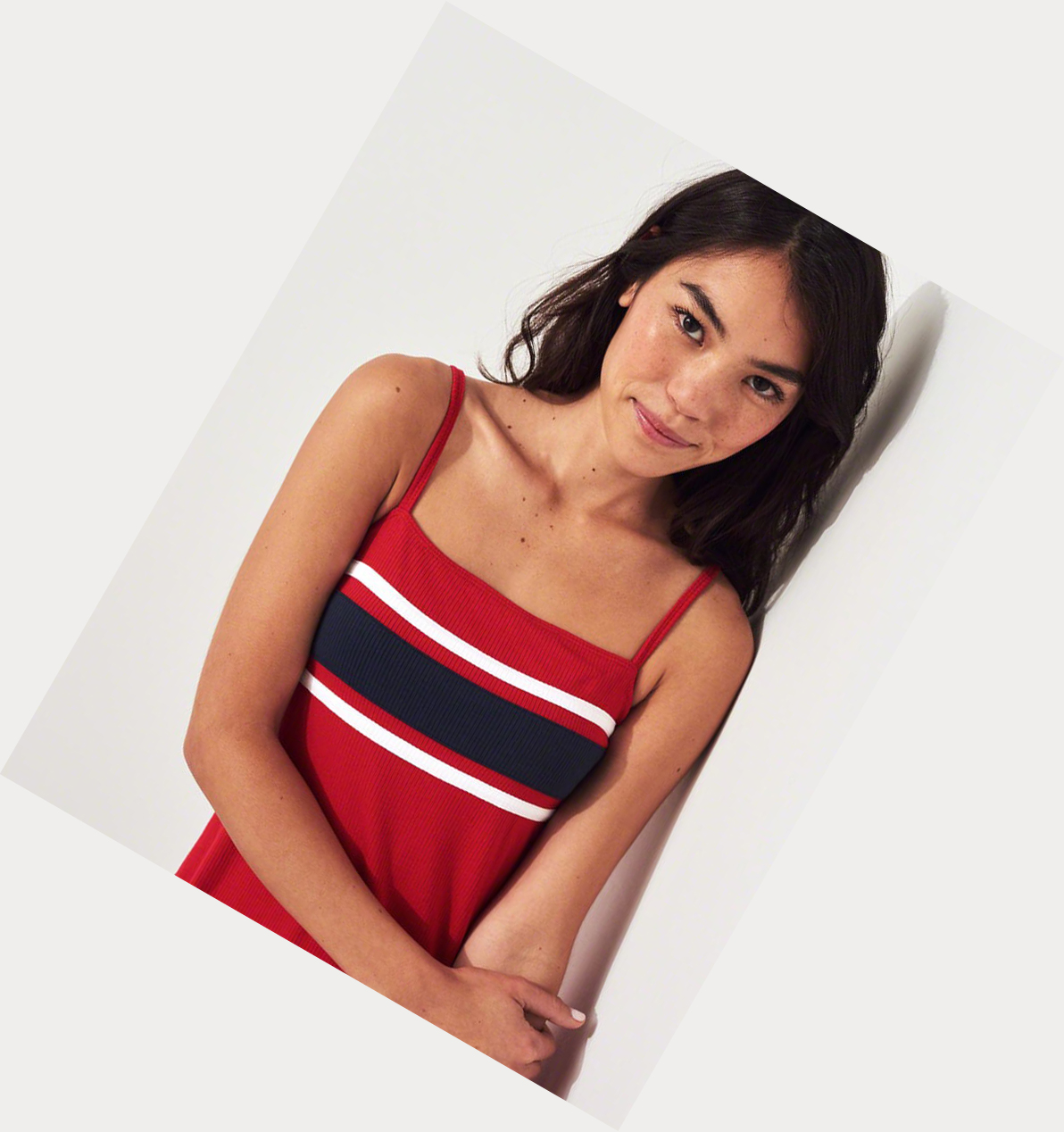 Red Women's Hollister Knit Slim Cami Dress | UK-107OMAH