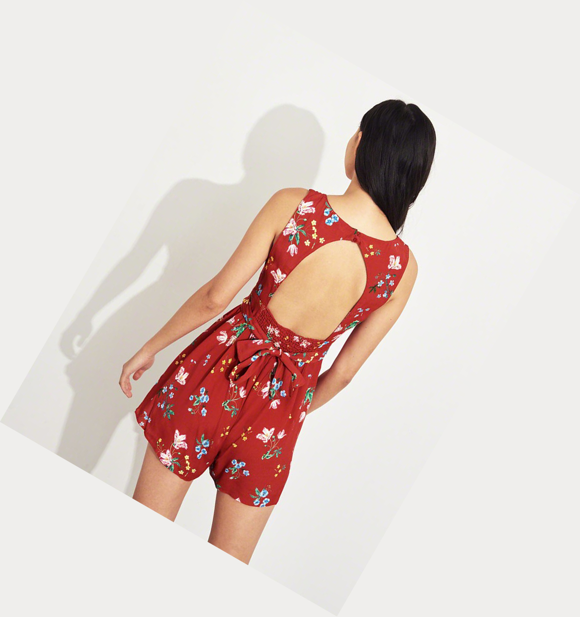 Red Women's Hollister Open-Back Rompers | UK-286YQXF