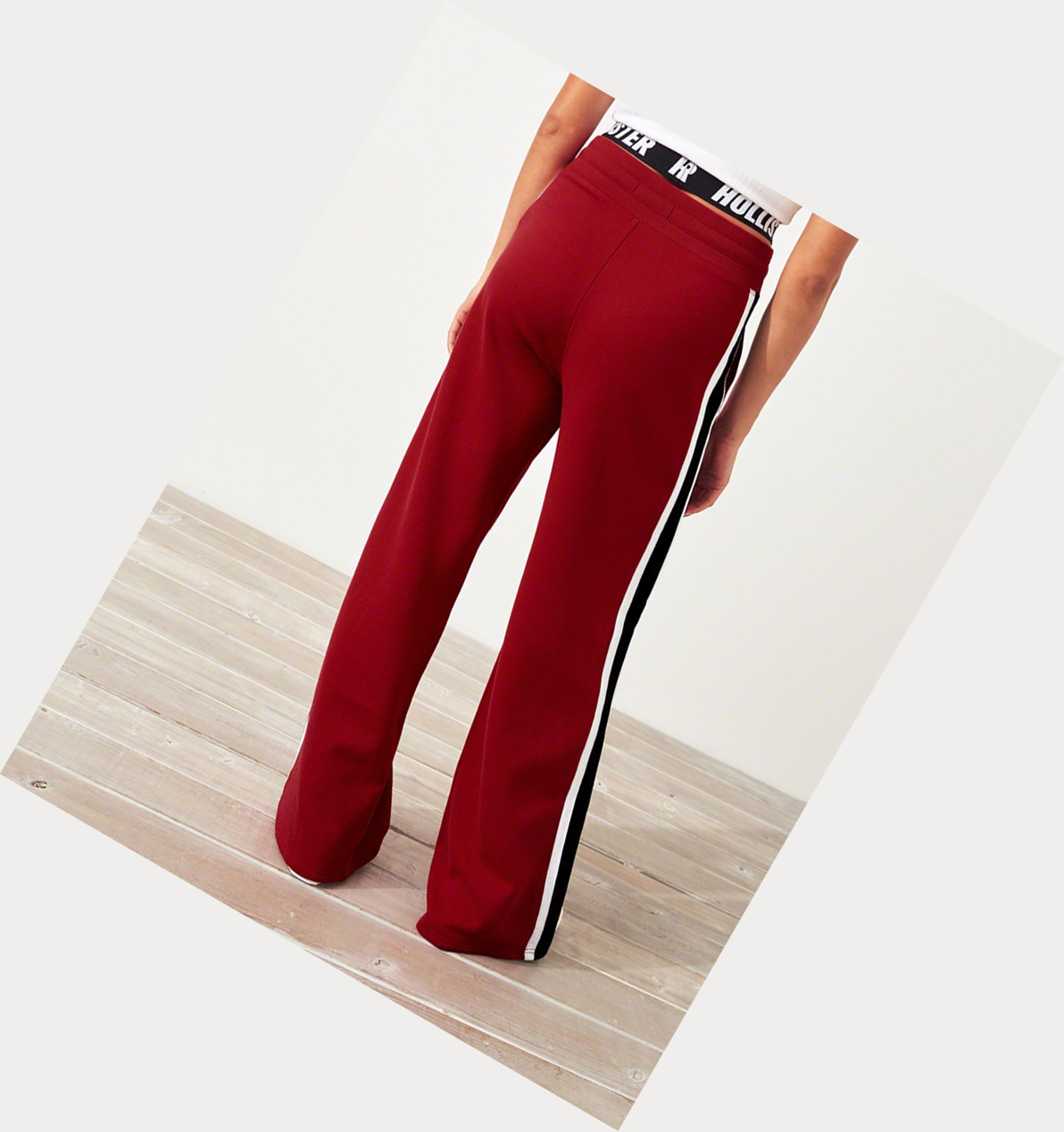 Red Women's Hollister Ultra High-Rise Wide-Leg Fleece Track Sweatpants | UK-820TOJV