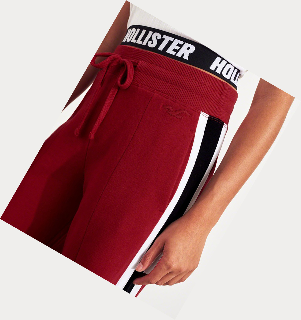 Red Women's Hollister Ultra High-Rise Wide-Leg Fleece Track Sweatpants | UK-820TOJV