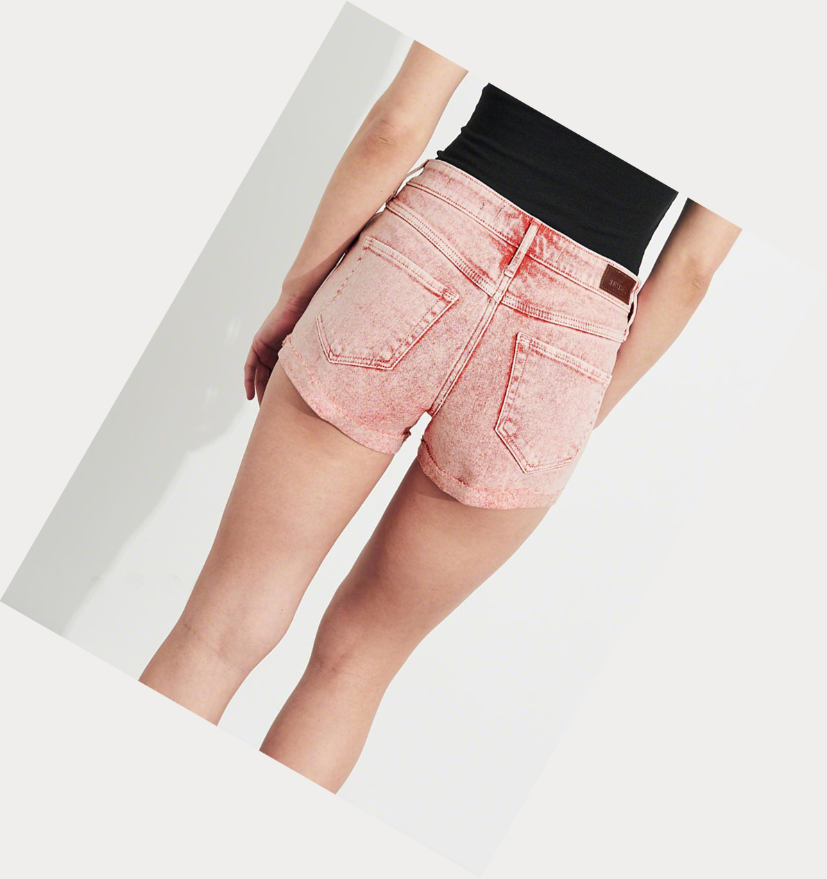 Red Women's Hollister Vintage Stretch High-Rise Denim Shorts | UK-965BDXA