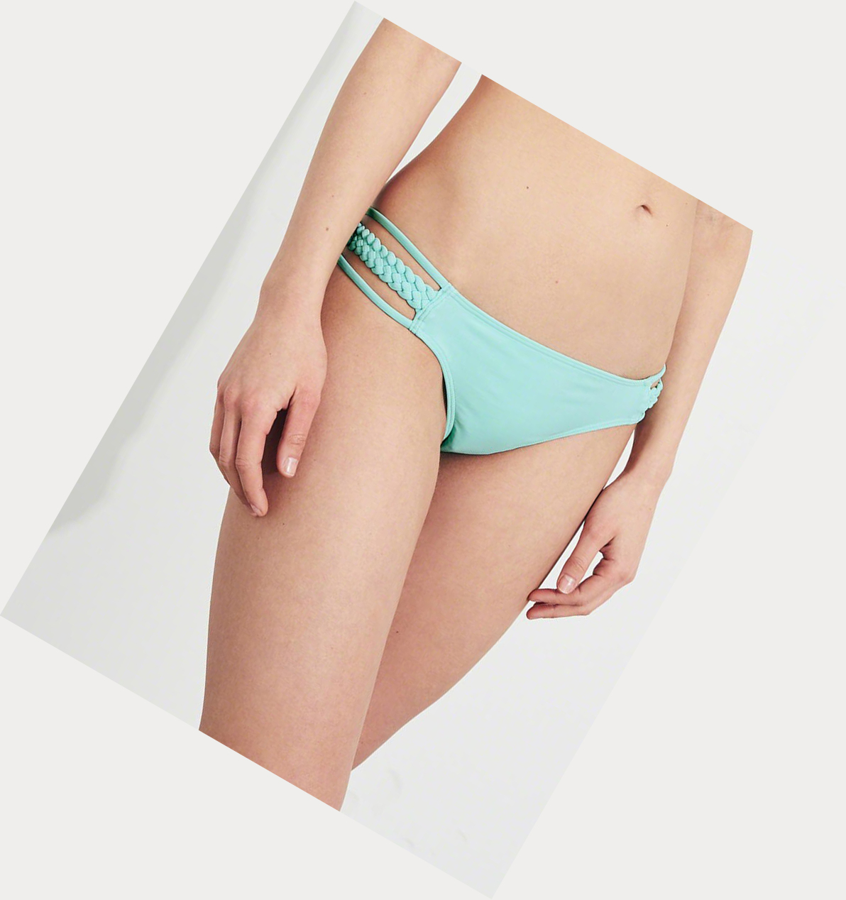 Turquoise Women's Hollister Braided Strappy Bikini Bottoms | UK-076DPCJ