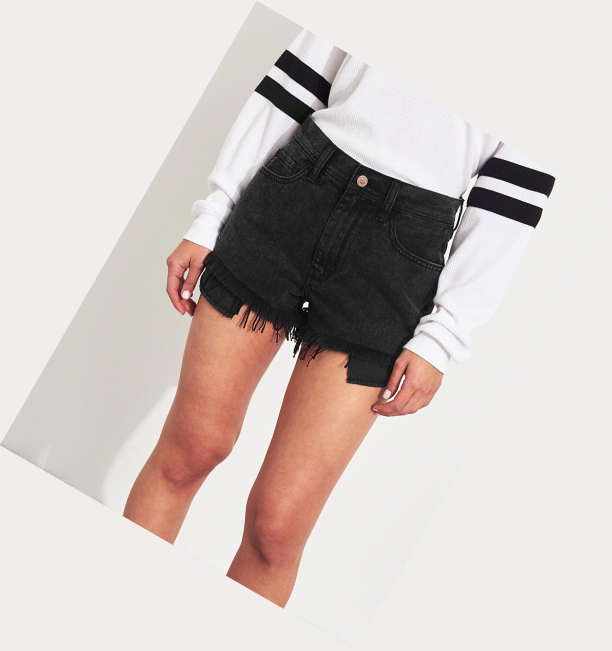 Wash Black Women's Hollister High-Rise Denim Vintage Shorts | UK-538SGJB