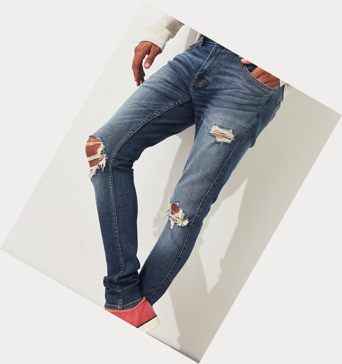 Wash Men's Hollister Advanced Stretch Extreme Skinny Jeans | UK-654WTFJ