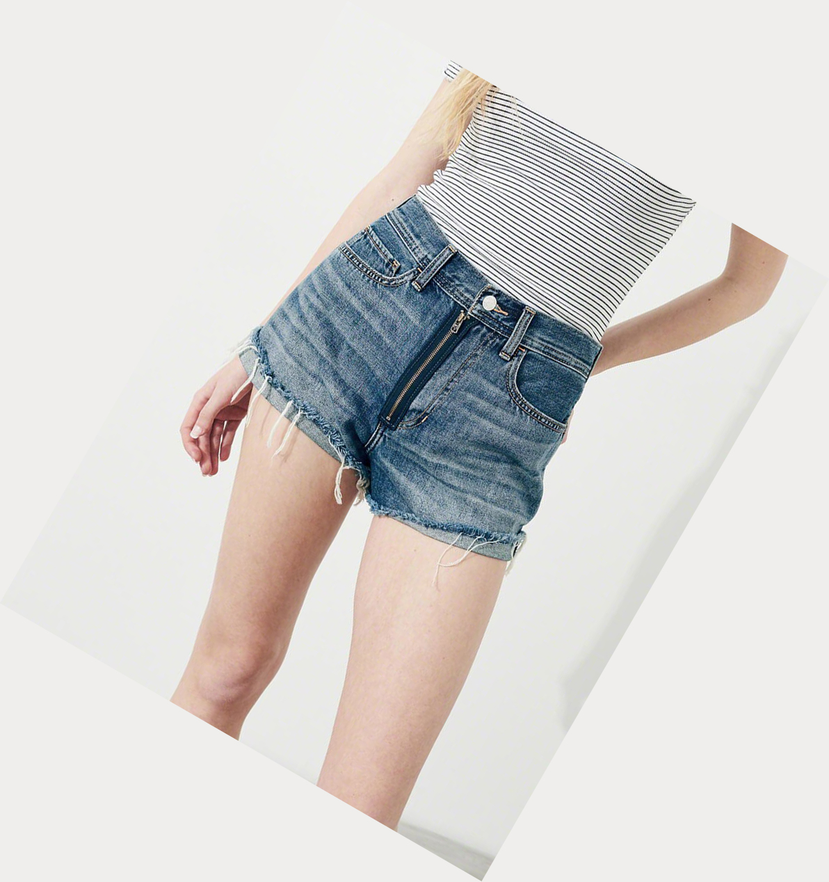 Wash Women's Hollister High-Rise Denim Vintage Shorts | UK-419UPWO