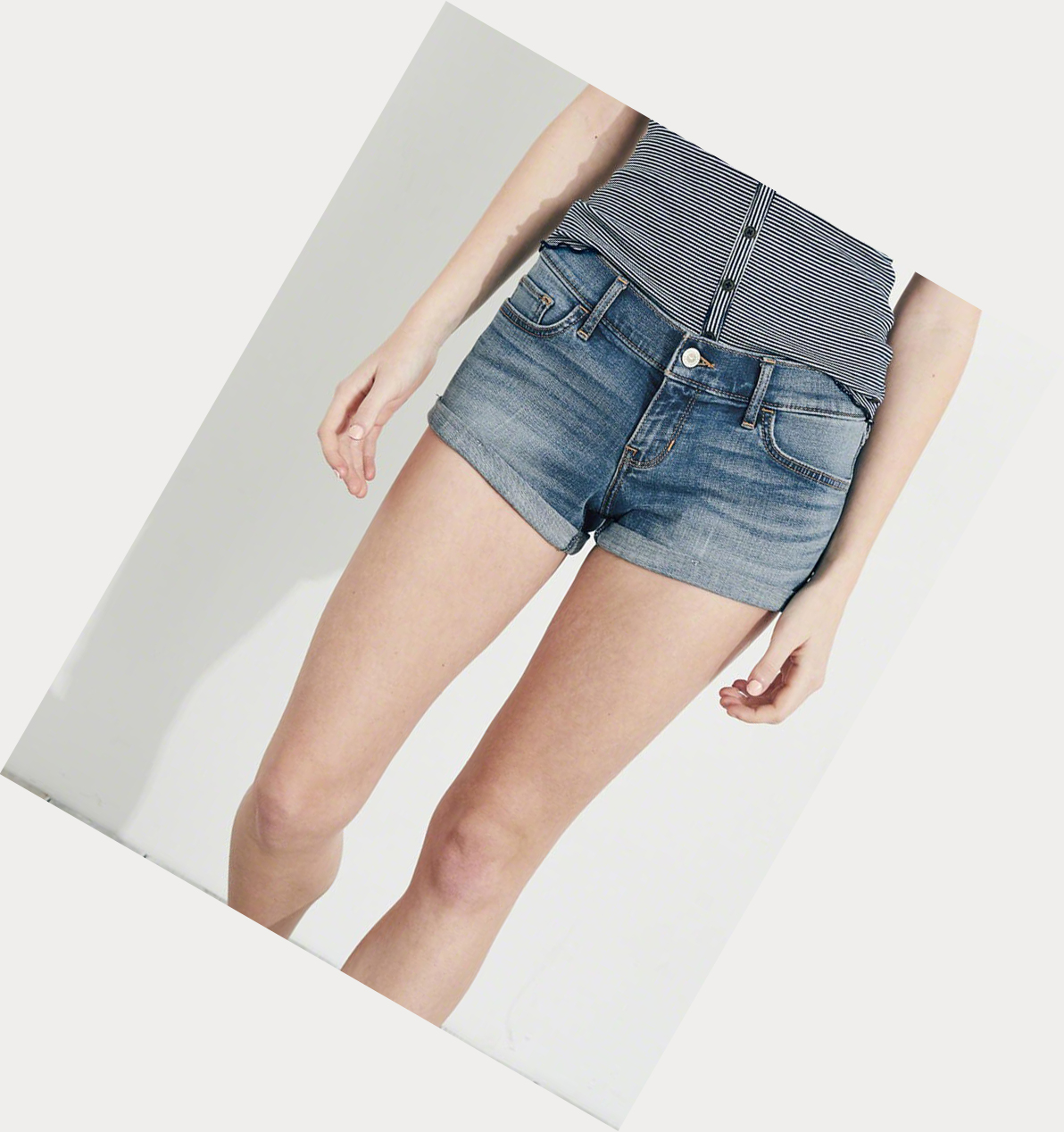 Wash Women's Hollister Low-Rise Denim Shorts | UK-978EHSW