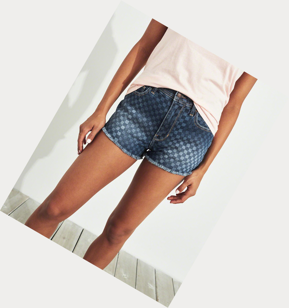 Wash Women's Hollister Vintage Stretch High-Rise Denim Vintage Shorts | UK-879EGQK