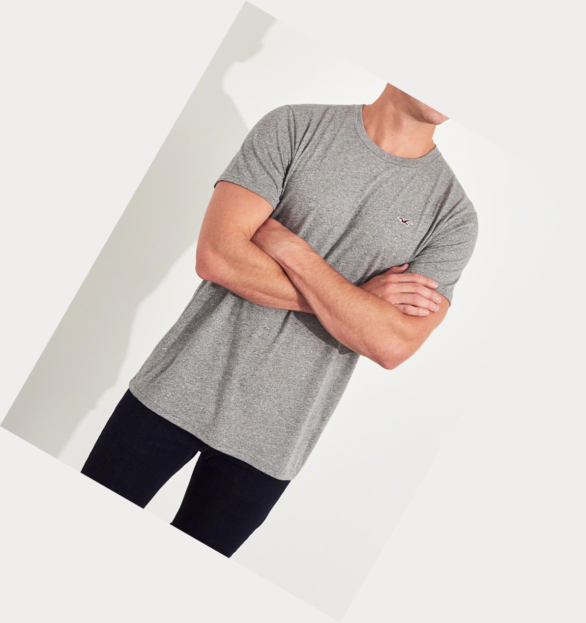 White Grey Burgundy Navy Black Men's Hollister Must-Have Crewneck Short Sleeve | UK-637IRBE