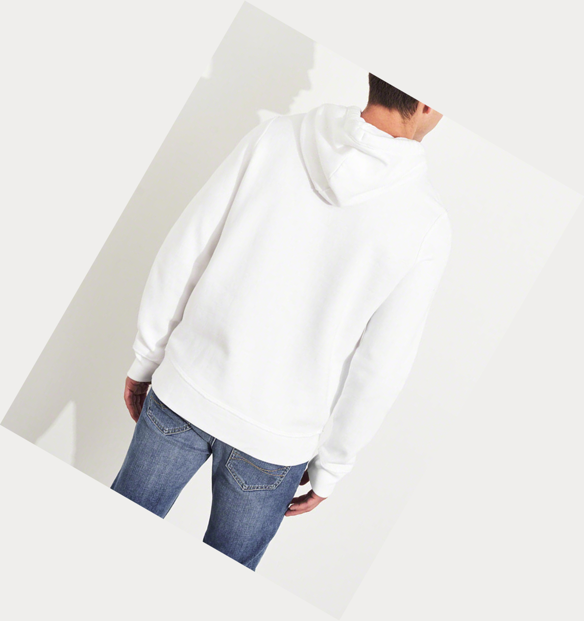 White Men's Hollister Icon Hoodie | UK-807NQXZ