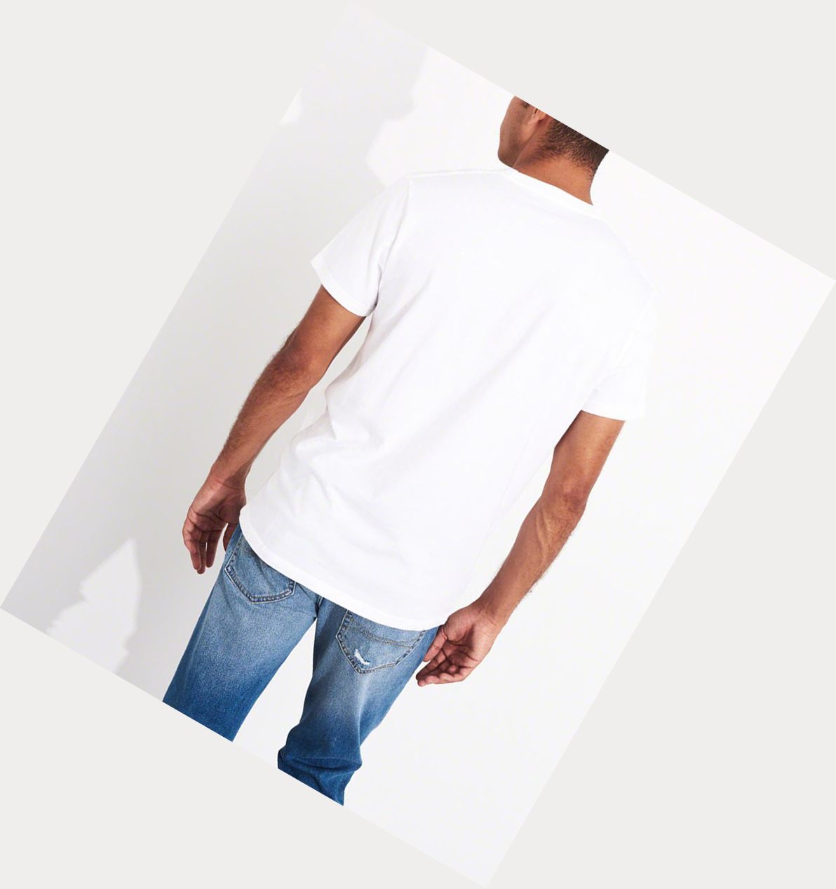 White Men's Hollister Must-Have Crewneck Short Sleeve | UK-053CQFK