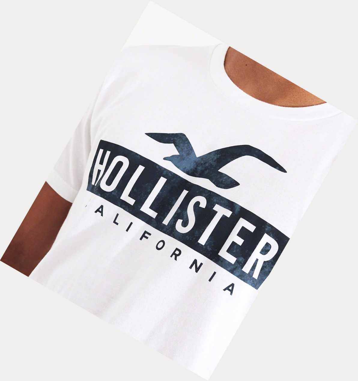 White Men's Hollister Must-Have Crewneck Short Sleeve | UK-053CQFK