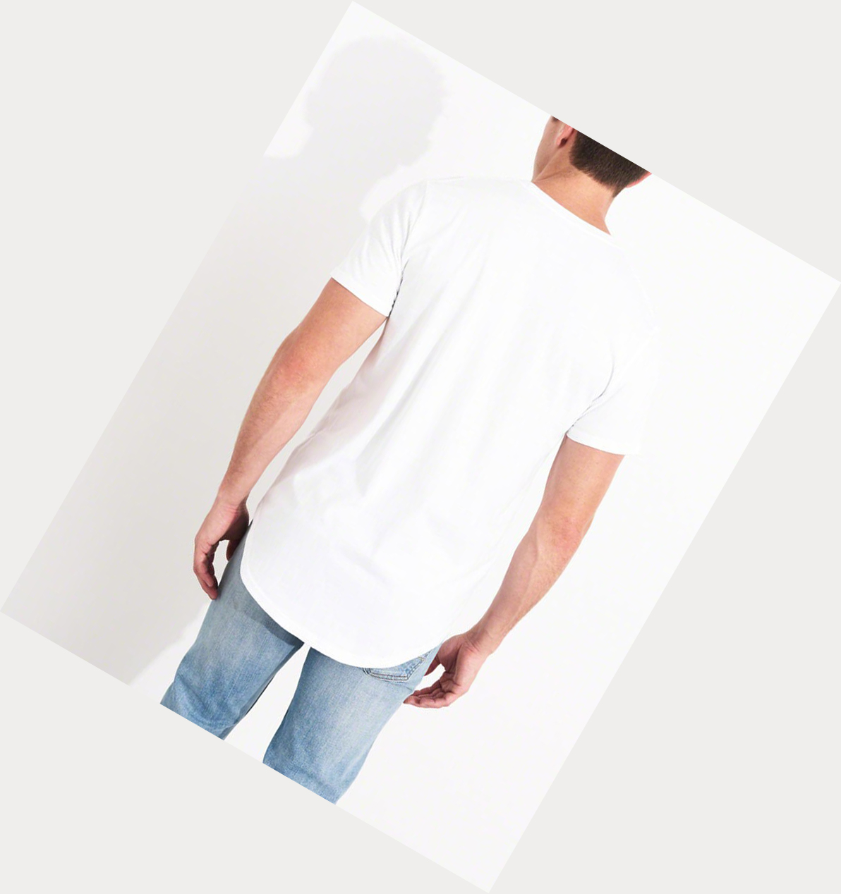 White Men's Hollister Must-Have Curved Hem Short Sleeve | UK-762TOZK