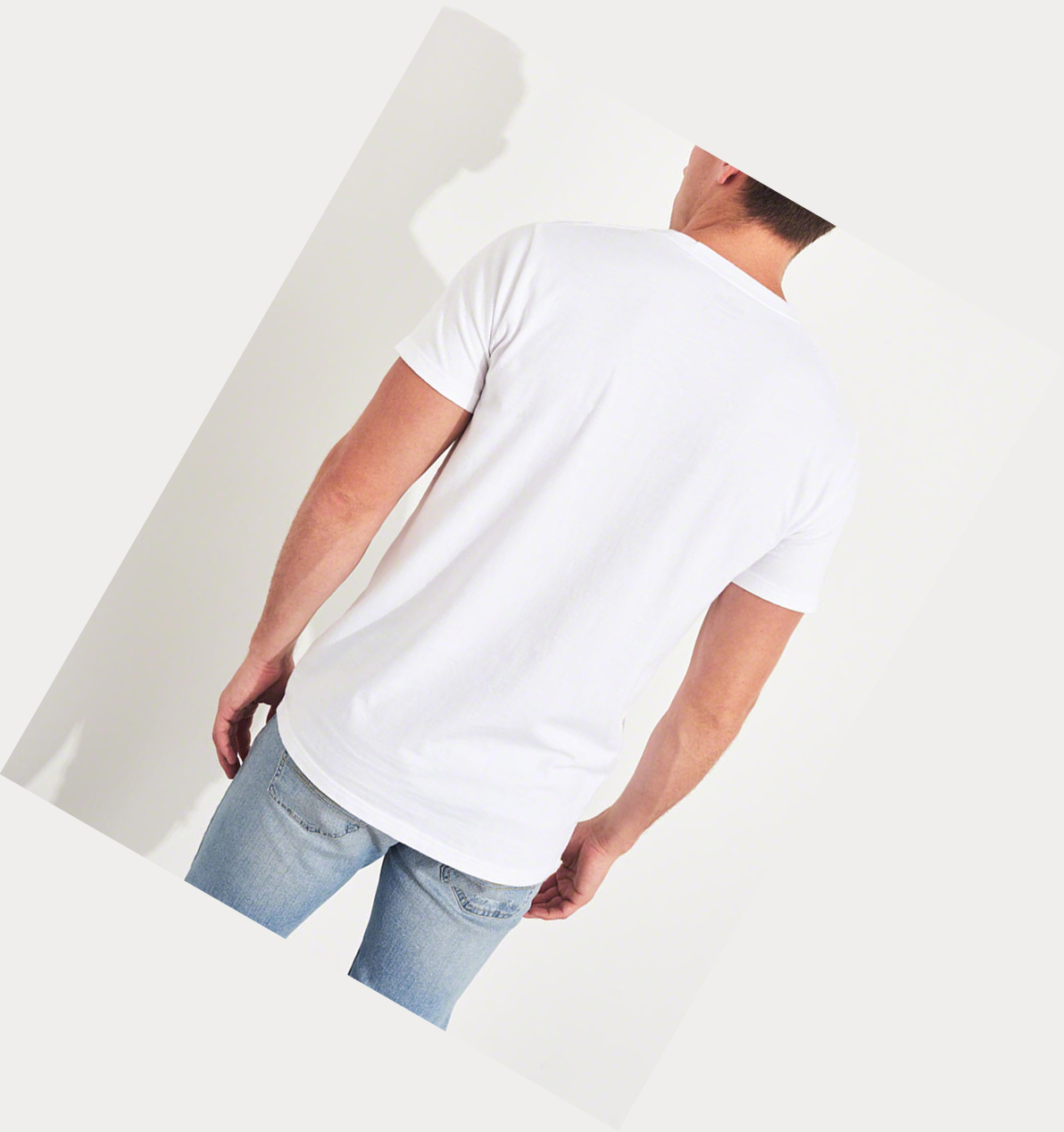 White White White Men's Hollister Must-Have Crewneck Short Sleeve | UK-592UMHV