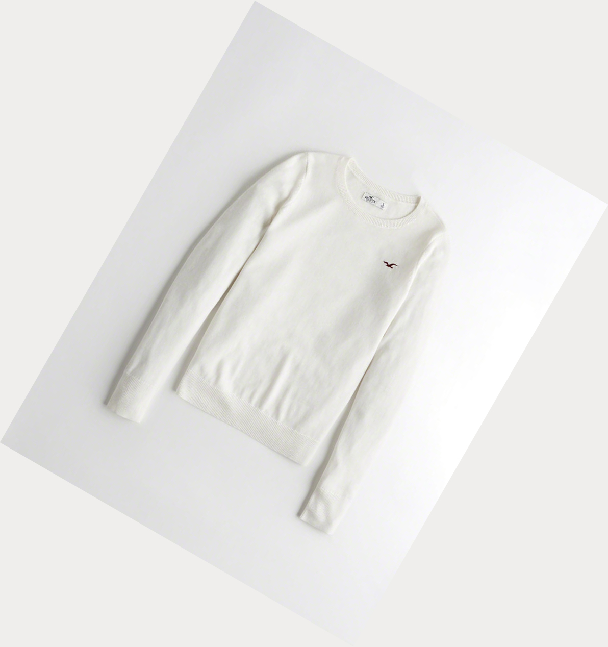 White Women\'s Hollister Crewneck Sweaters | UK-205WZHB