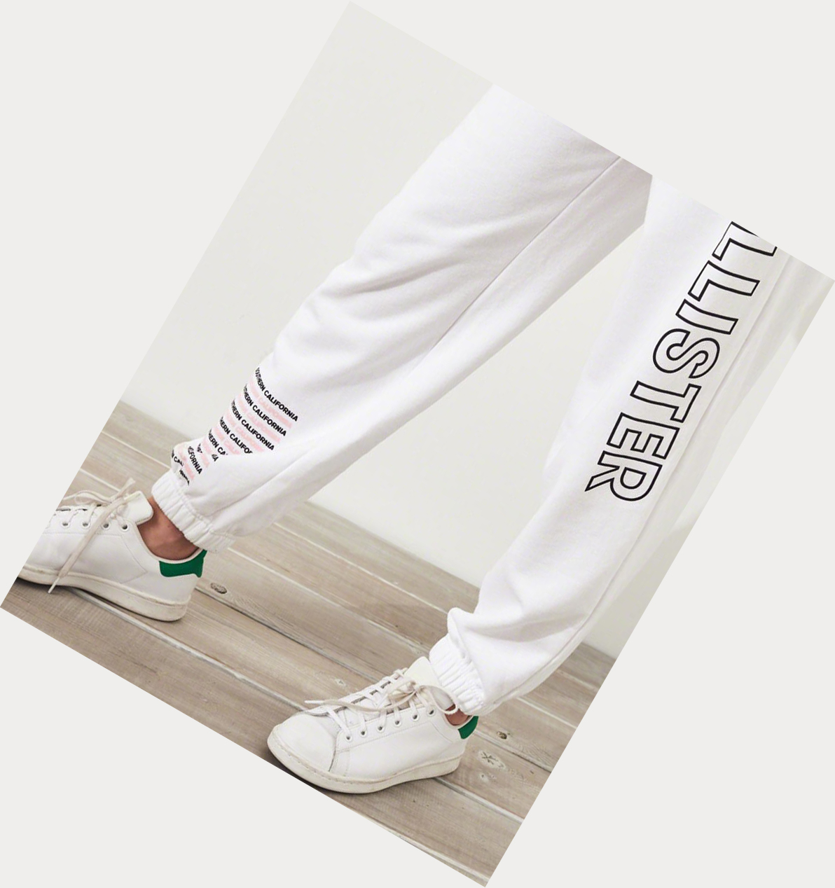 White Women's Hollister High-Rise Banded Boyfriend Sweatpants | UK-280TZLU