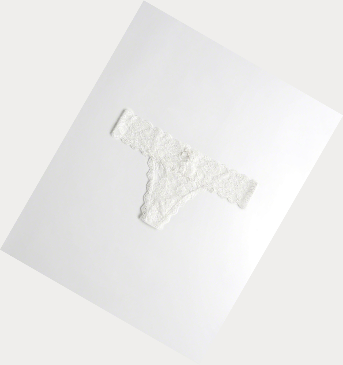 White Women\'s Hollister Lace Thong Underwear | UK-067OBGS