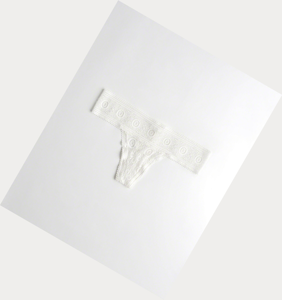 White Women\'s Hollister Lace Thong Underwear | UK-409OCZQ