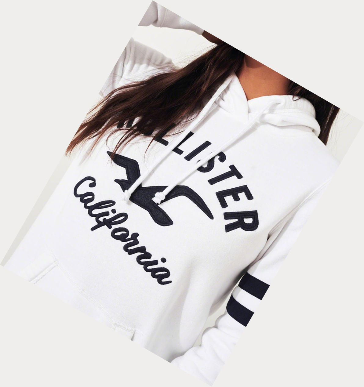 White Women's Hollister Logo Graphic Hoodie | UK-962EYVN