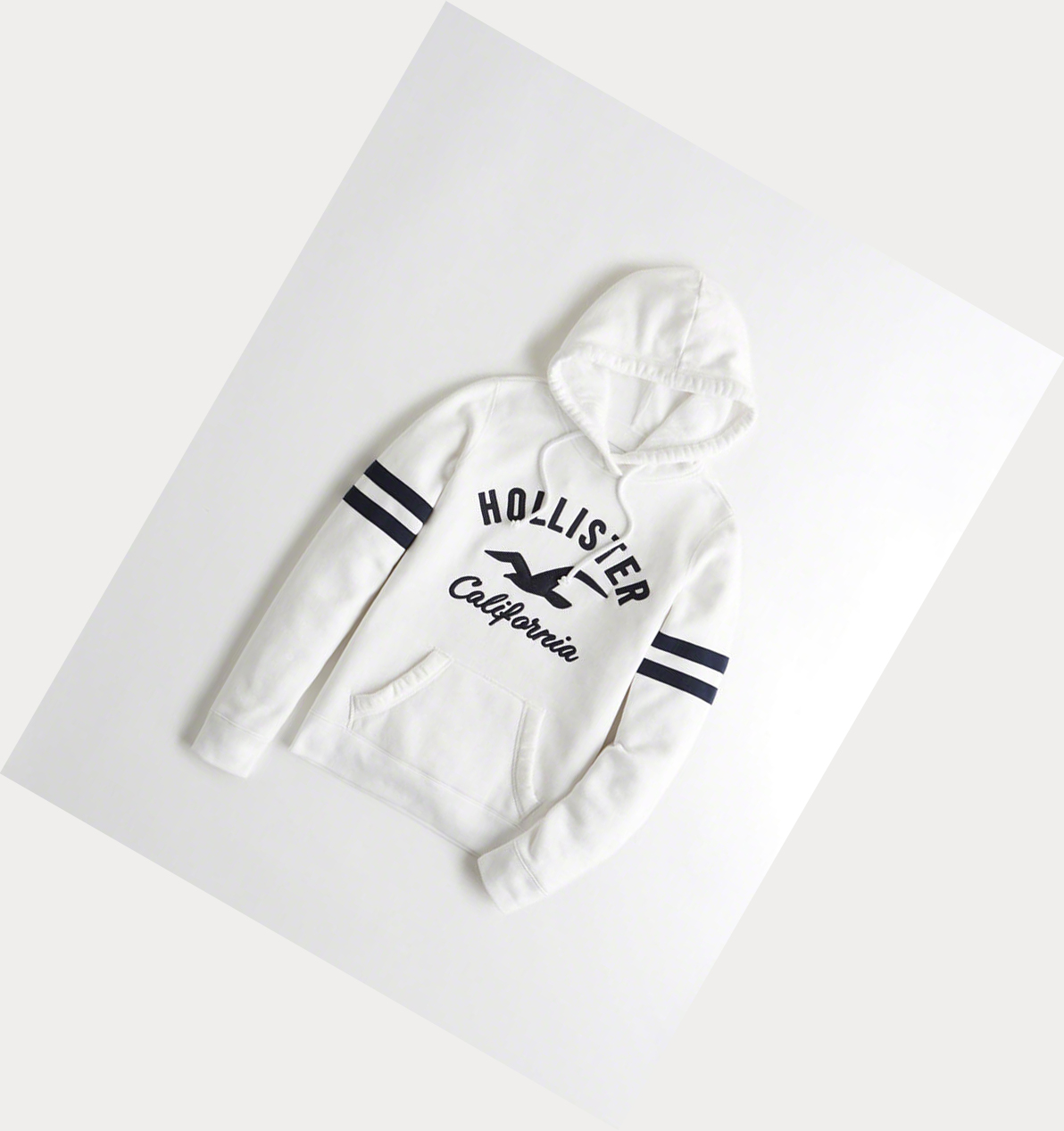 White Women\'s Hollister Logo Graphic Hoodie | UK-962EYVN