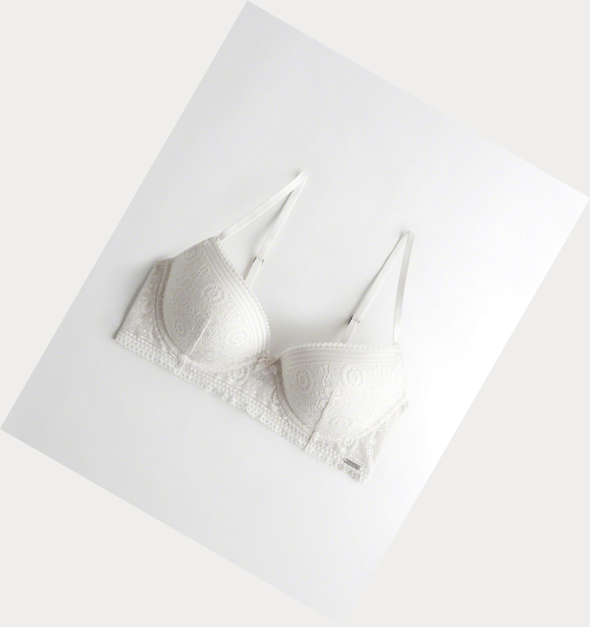 White Women\'s Hollister Longline Lightly Lined Demi Bras | UK-073MWFC