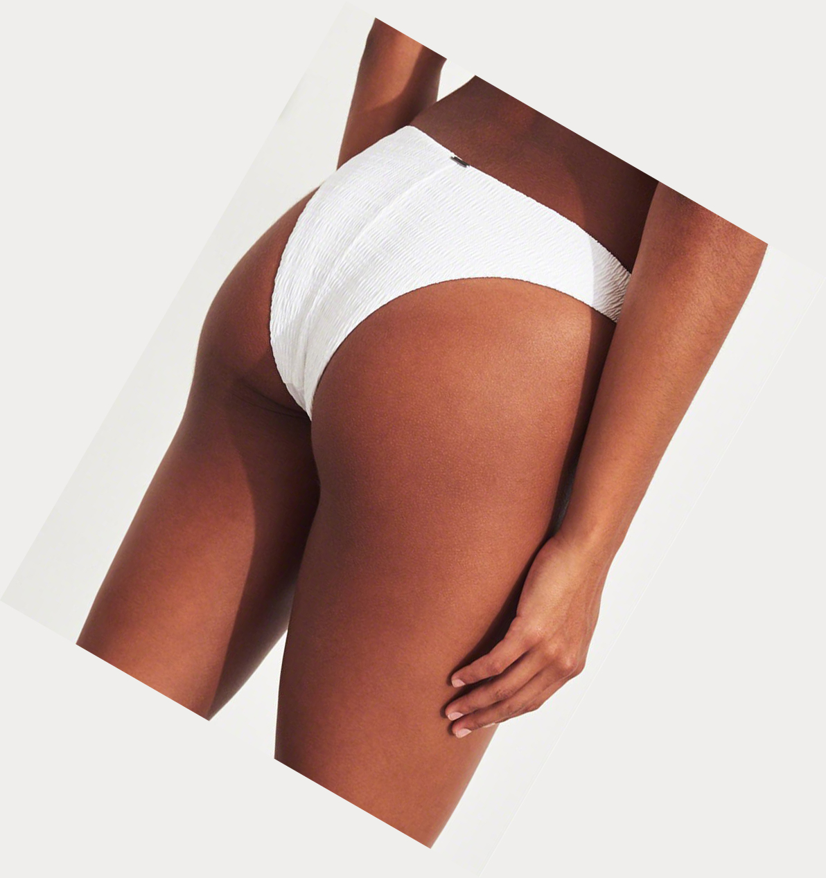 White Women's Hollister Smocked High-Leg Bikini Bottoms | UK-136SEJL