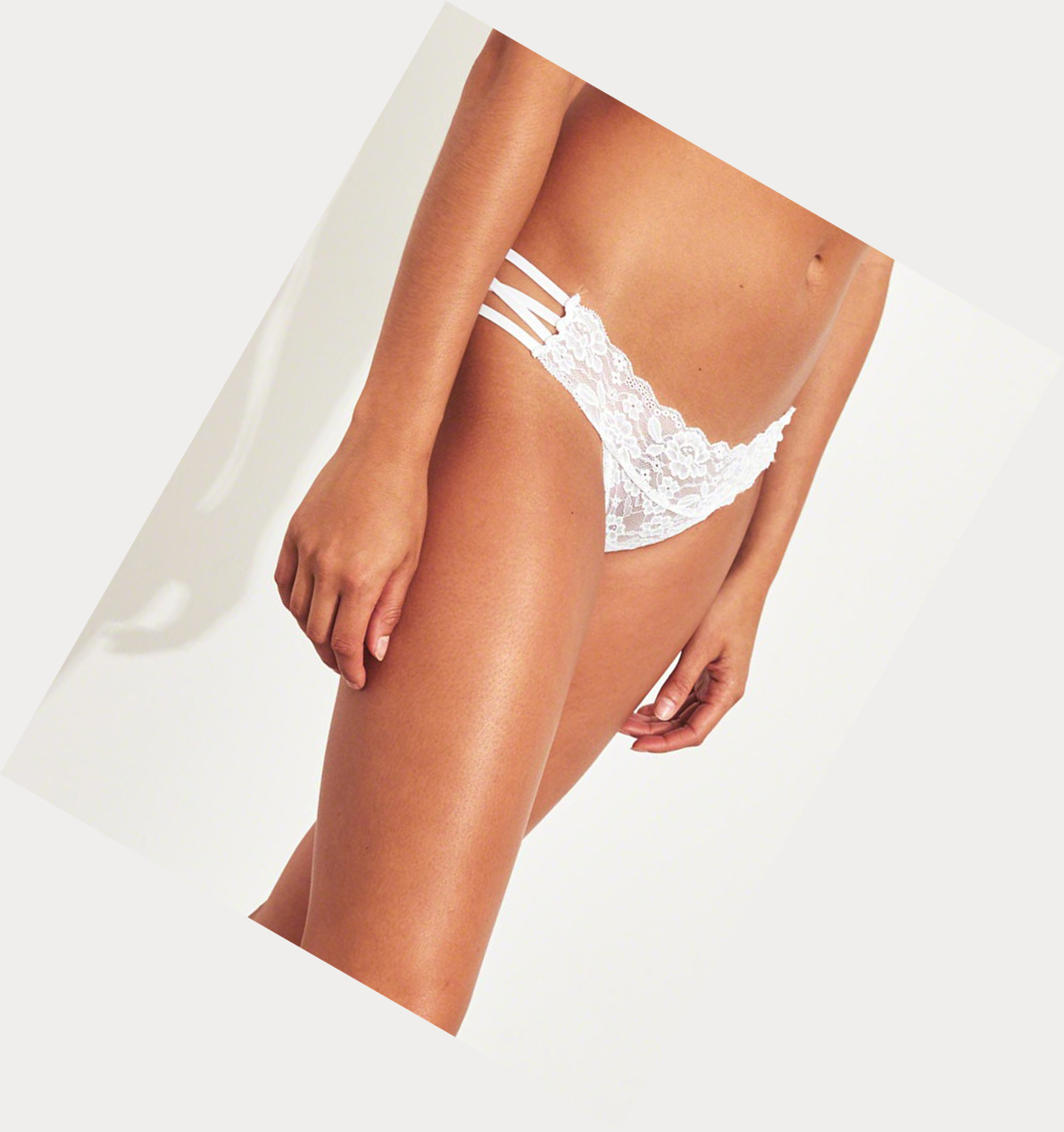 White Women's Hollister Strappy Lace Bikini Underwear | UK-941QLSO