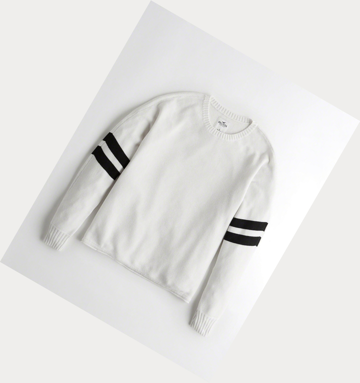 White Women\'s Hollister Stripe Oversized Sweaters | UK-248WNRE