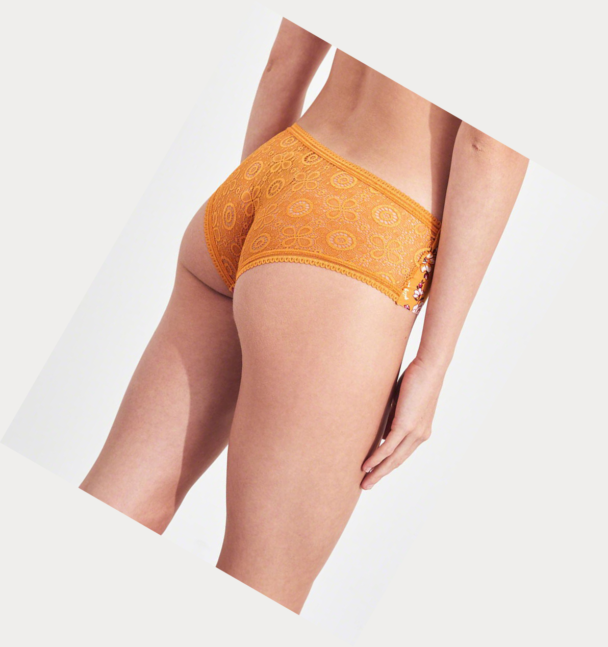 Yellow Women's Hollister Gilly Hicks No-Show Lace-Back Hiphugger Underwear | UK-347CPVR