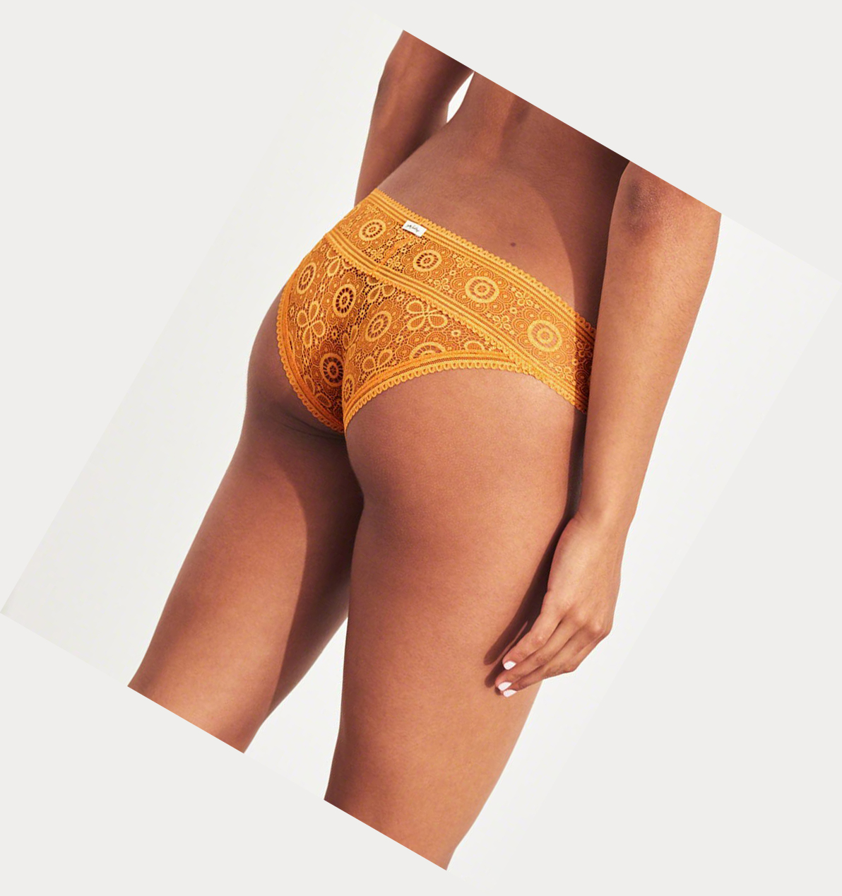 Yellow Women's Hollister Lace Cheeky Underwear | UK-086ZVND